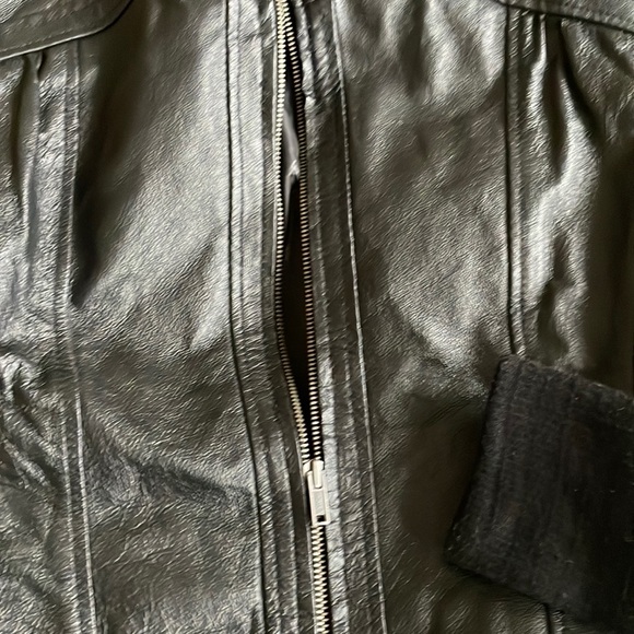 TEX by MaxAzria black leather bomber jacket, size S - Picture 7 of 7